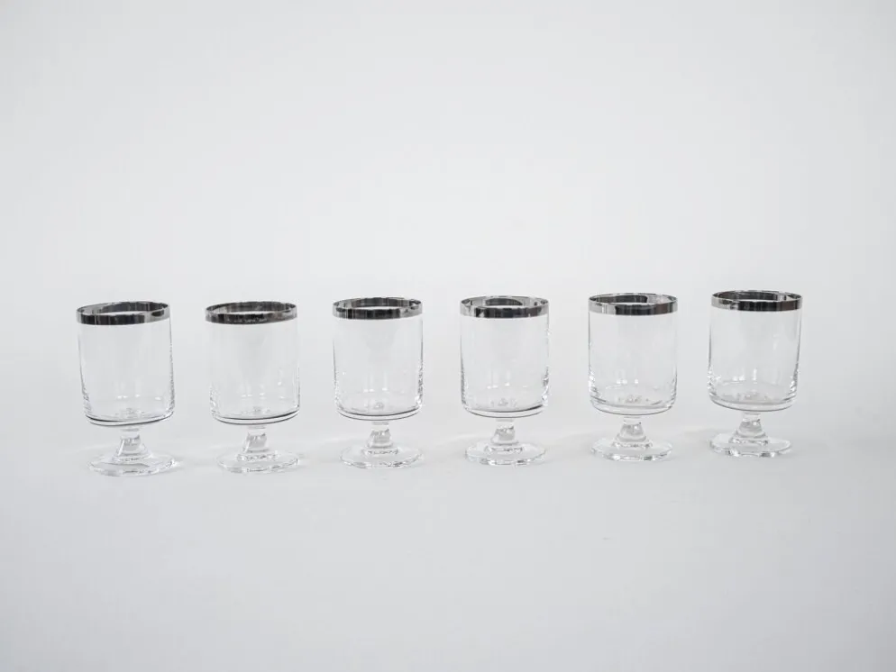 Ensemble de verres, style Hollywood Regency, années 1970, fabriqué en Italie.