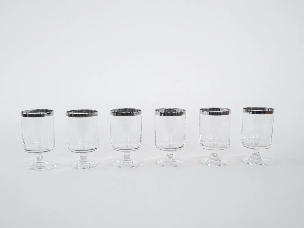 Ensemble de verres, style Hollywood Regency, années 1970, fabriqué en Italie.