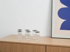Ensemble de verres, style Hollywood Regency, années 1970, fabriqué en Italie.