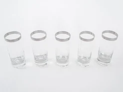 Ensemble de verres, style Hollywood Regency, années 1970, fabriqué en Italie.