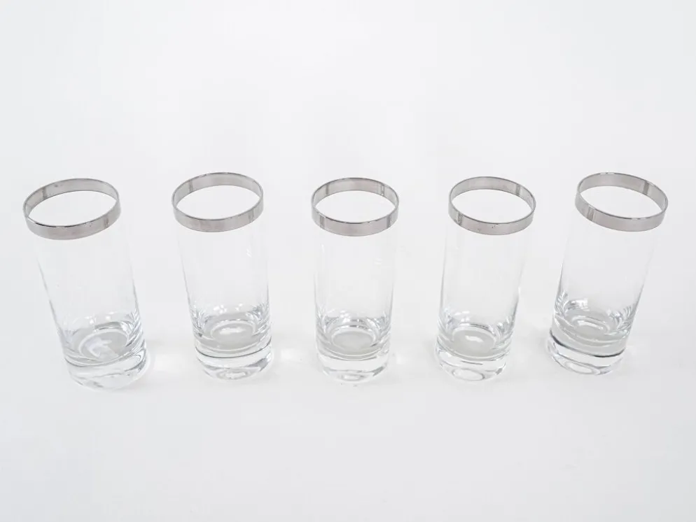 Ensemble de verres, style Hollywood Regency, années 1970, fabriqué en Italie.