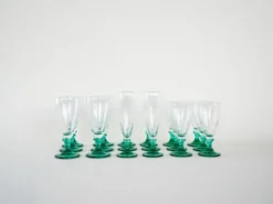 Ensemble de verres à vin et à champagne, années 1970, fabriqué en Italie.