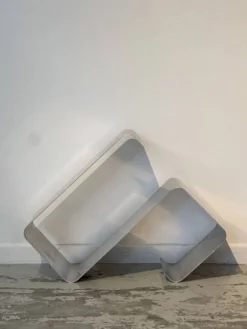 Ensemble d'étagères murales ZigZag par Joëlle Ferlande & François Monnet pour Kappa Uginox années 1970