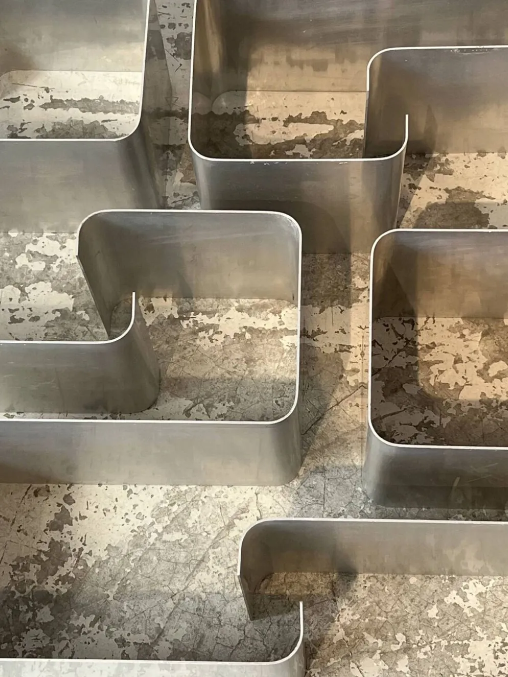 Ensemble d'étagères murales ZigZag par Joëlle Ferlande & François Monnet pour Kappa Uginox années 1970