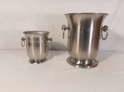 Ensemble Jean Couzon Orfèvre - Seau à champagne + Seau à glaçons