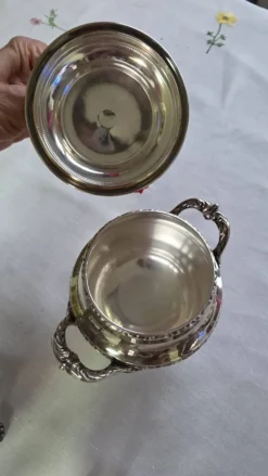 Ensemble métal argenté Christophe avec son plateau théière cafetière s