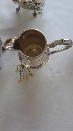 Ensemble métal argenté Christophe avec son plateau théière cafetière s