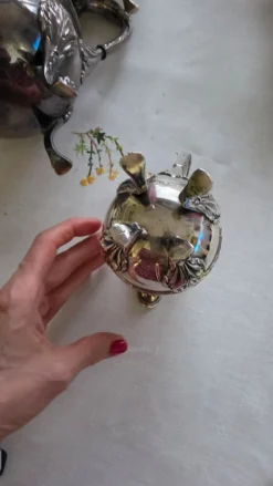 Ensemble métal argenté Christophe avec son plateau théière cafetière s