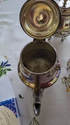 Ensemble métal argenté Christophe avec son plateau théière cafetière s