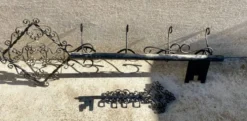 Ensemble Porte-clefs et porte manteau en forme de clé, fer forgé