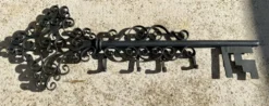 Ensemble Porte-clefs et porte manteau en forme de clé, fer forgé
