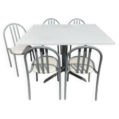 Ensemble Robert Mallet Stevens table à manger et 5 chaises