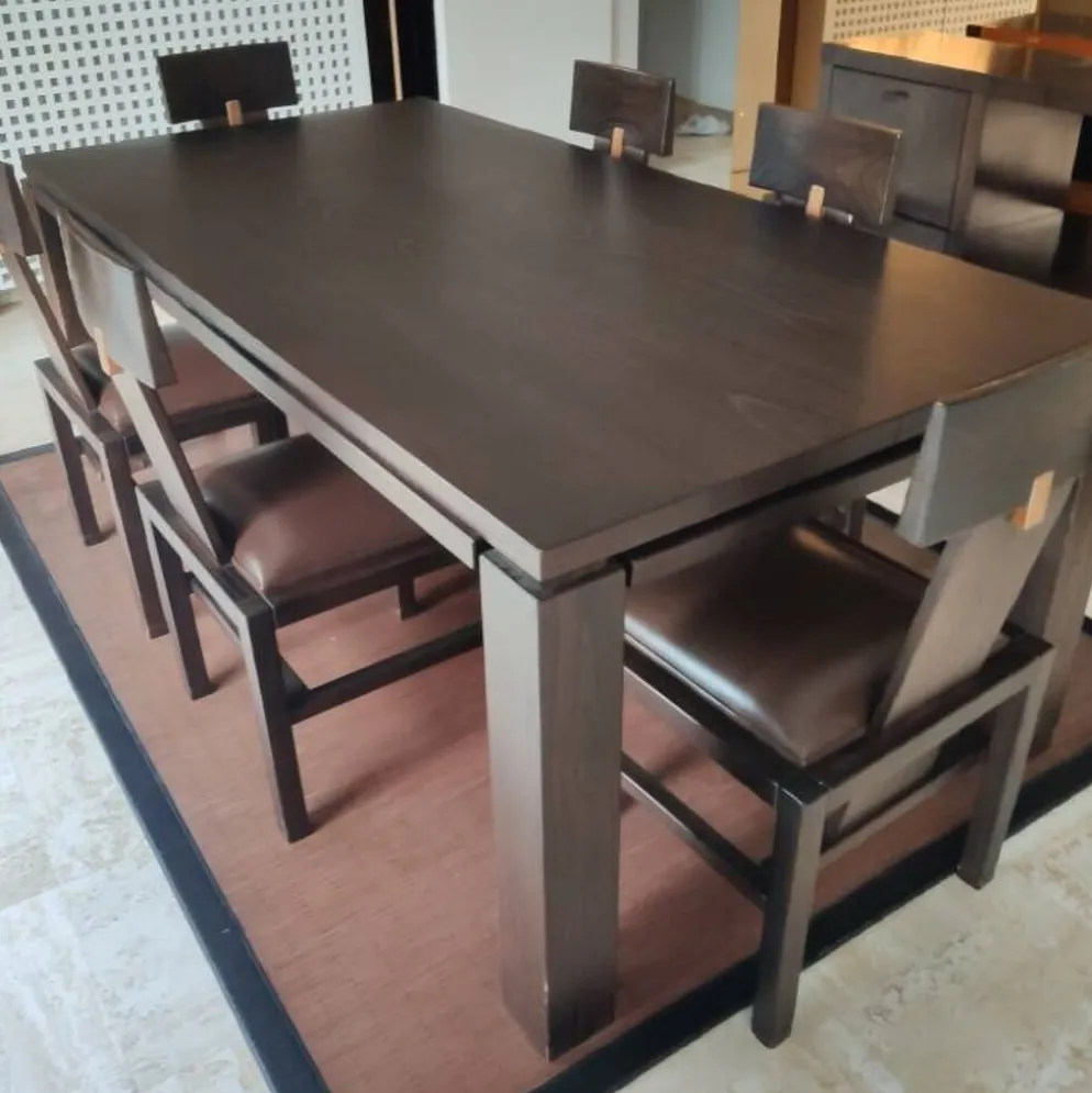ensemble roche bobois table 2 m+ rallonge et 6 chaises bois massif