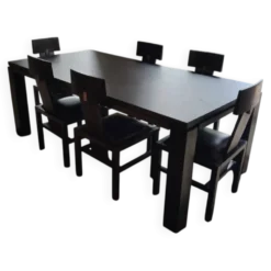 ensemble roche bobois table 2 m+ rallonge et 6 chaises bois massif