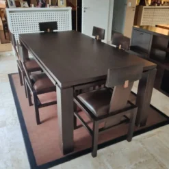ensemble roche bobois table 2 m+ rallonge et 6 chaises bois massif