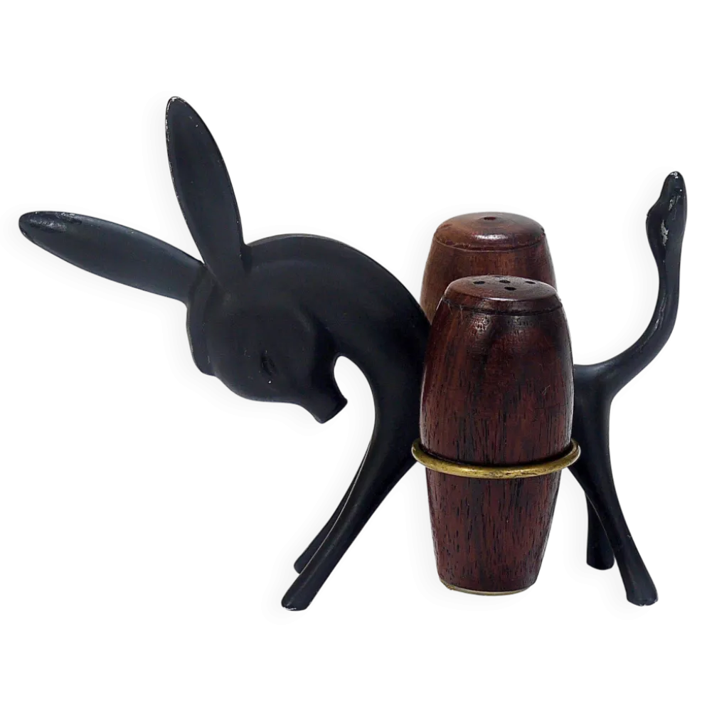 Ensemble Salière et Poivrière âne Walter Bosse, Herta Baller, Autriche, années 1950