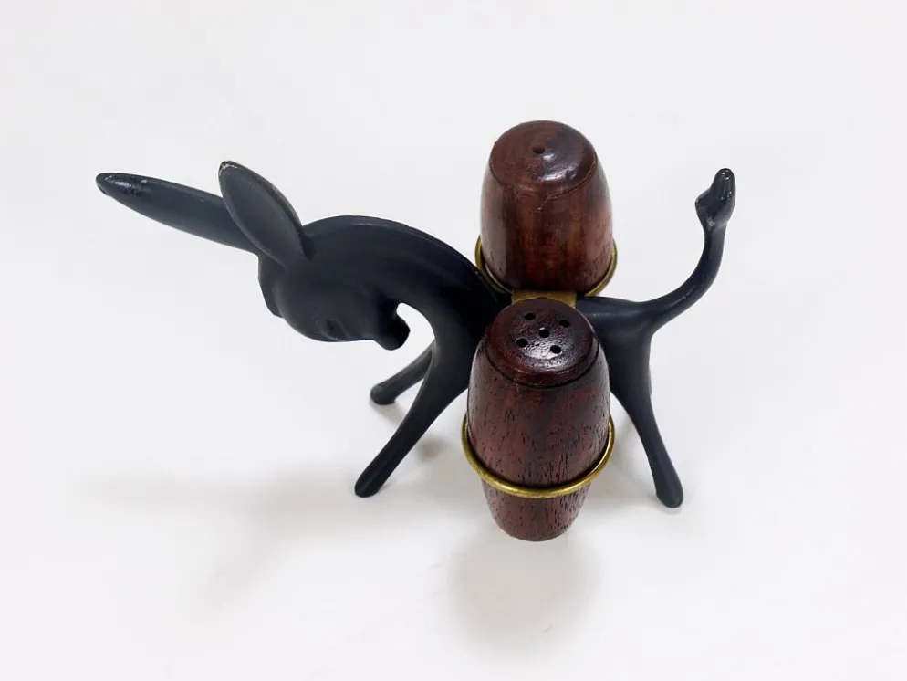 Ensemble Salière et Poivrière âne Walter Bosse, Herta Baller, Autriche, années 1950