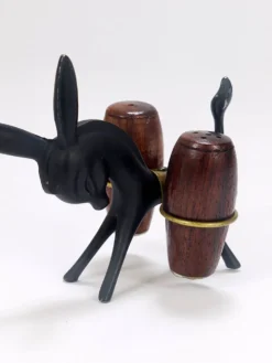 Ensemble Salière et Poivrière âne Walter Bosse, Herta Baller, Autriche, années 1950