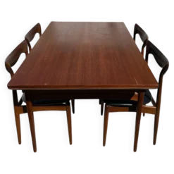 Ensemble salle à manger scandinave teck /chaises Samcom année 60