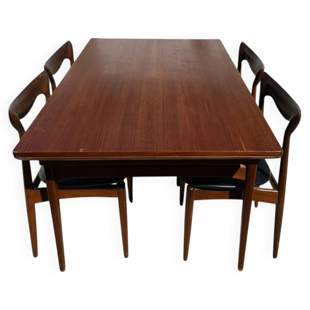 Ensemble salle à manger scandinave teck /chaises Samcom année 60