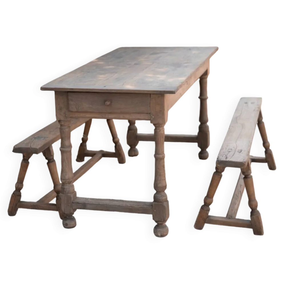 Ensemble table et bancs