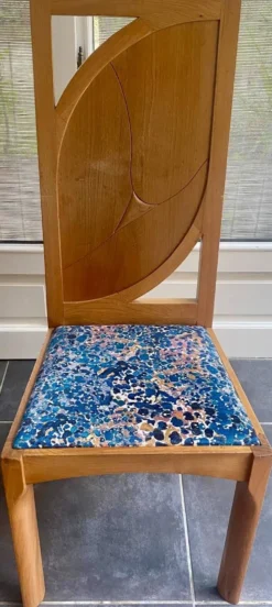 Ensemble table et chaise en orme desmarchelier