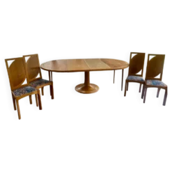 Ensemble table et chaise en orme desmarchelier