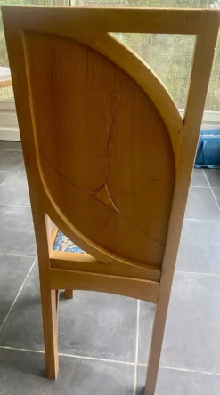 Ensemble table et chaise en orme desmarchelier