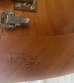 Ensemble table et chaise en orme desmarchelier