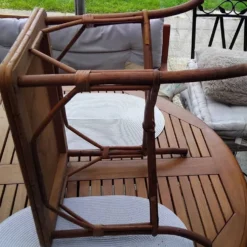 Ensemble table et fauteuil enfant en osier / rotin vintage années 60