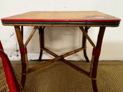 Ensemble table et fauteuil en rotin enfants