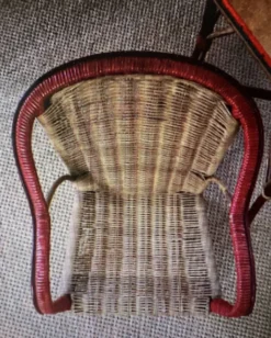 Ensemble table et fauteuil en rotin enfants