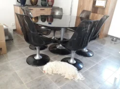 Ensemble table et six chaises Chromcraft space age années 70