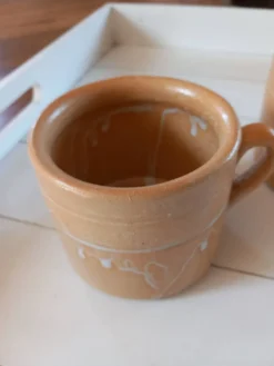 Ensemble 3 tasses anciennes en grès