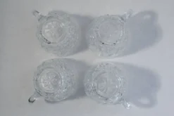 Ensemble 4 tasses café verre clair ciselé vintage