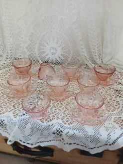 Ensemble 9 tasses Vereco roses