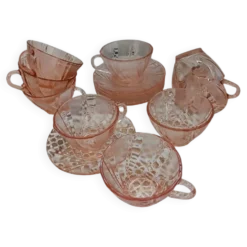 Ensemble 9 tasses Vereco roses