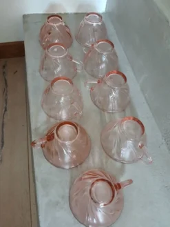 Ensemble 9 tasses Vereco roses