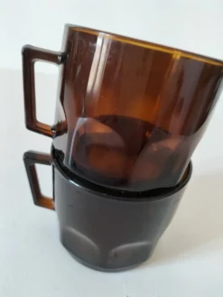 Ensemble 2 tasse vintage verre pressé
