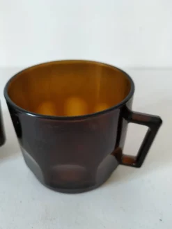 Ensemble 2 tasse vintage verre pressé