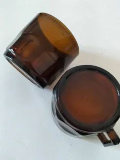 Ensemble 2 tasse vintage verre pressé