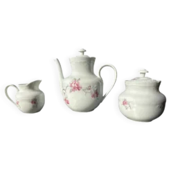 Ensemble à thé ancien en porcelaine de Limoges Chastagner, 3 pièces