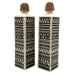 Ensemble vintage de 2 bouteilles en céramique, Staffel Limburg Allemagne, 1960