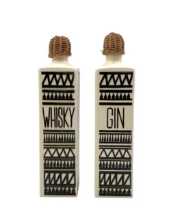 Ensemble vintage de 2 bouteilles en céramique, Staffel Limburg Allemagne, 1960