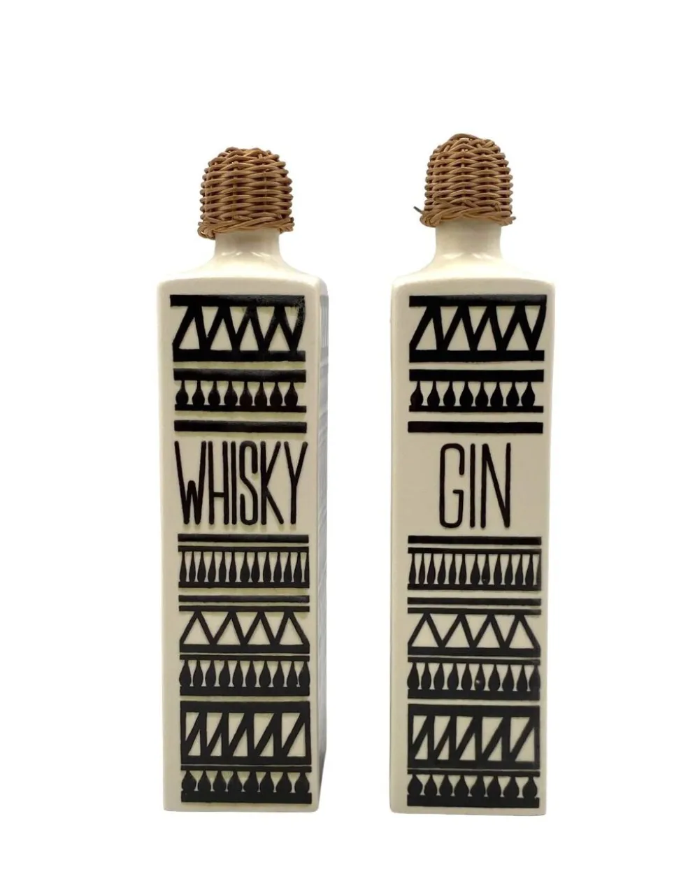 Ensemble vintage de 2 bouteilles en céramique, Staffel Limburg Allemagne, 1960