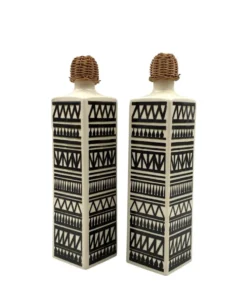 Ensemble vintage de 2 bouteilles en céramique, Staffel Limburg Allemagne, 1960