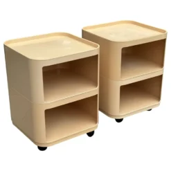 Ensemble vintage de deux chariots Kartell Componibili 4970 par Anna Castelli