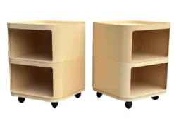 Ensemble vintage de deux chariots Kartell Componibili 4970 par Anna Castelli