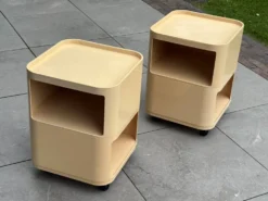 Ensemble vintage de deux chariots Kartell Componibili 4970 par Anna Castelli