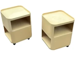 Ensemble vintage de deux chariots Kartell Componibili 4970 par Anna Castelli